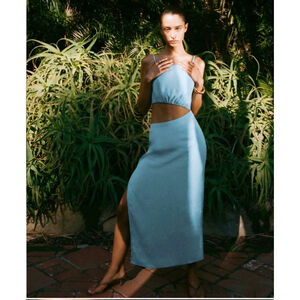 REFORMATION Kiwi Dress In Turquoise In‎ Sz 4